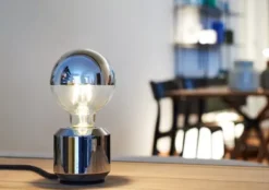 LED-Kopfspiegellampe Globe, Chrom
