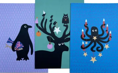 Postkarten-Set Tierische Weihnachten